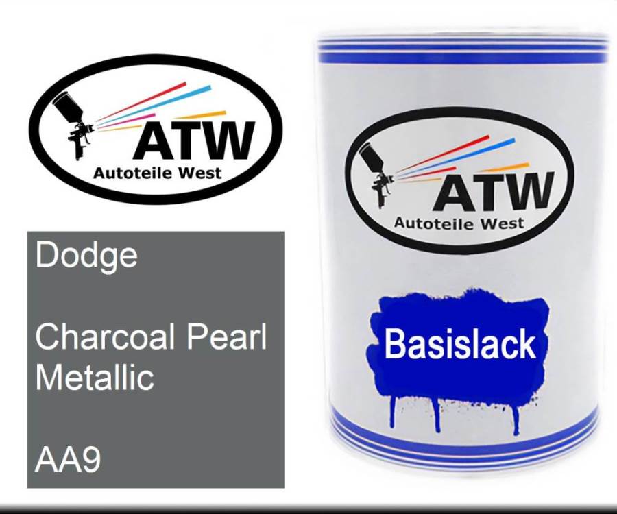 Dodge, Charcoal Pearl Metallic, AA9: 500ml Lackdose, von ATW Autoteile West.